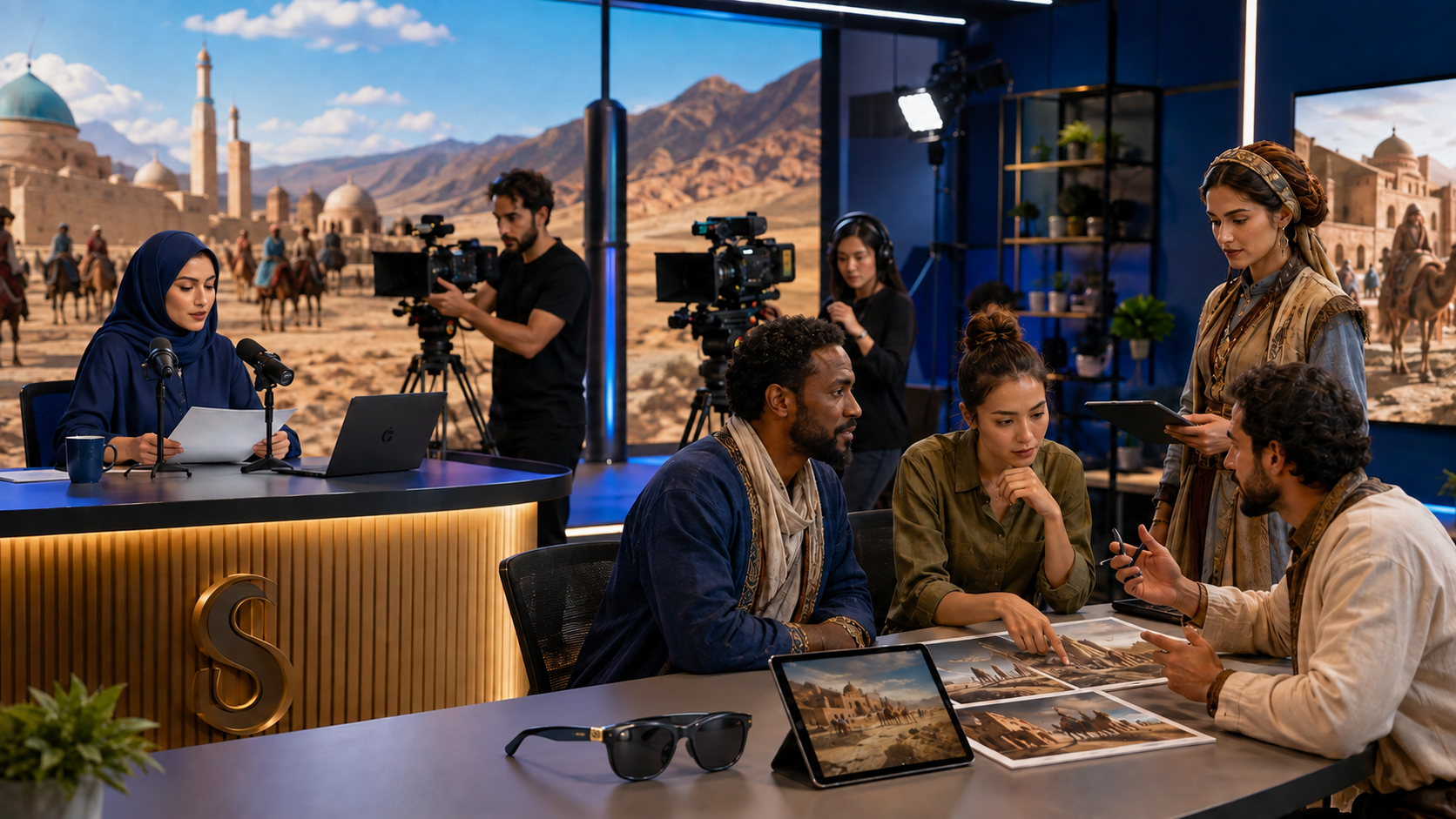 Sabi App Star creative studio with 2-in-1 VR AR glasses for streaming, media and Silk Road production